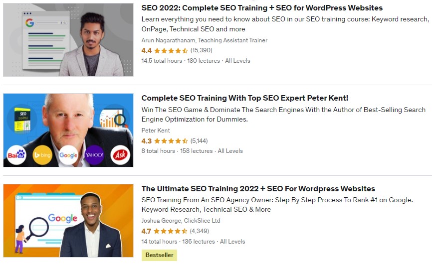 udemyのSEOコース